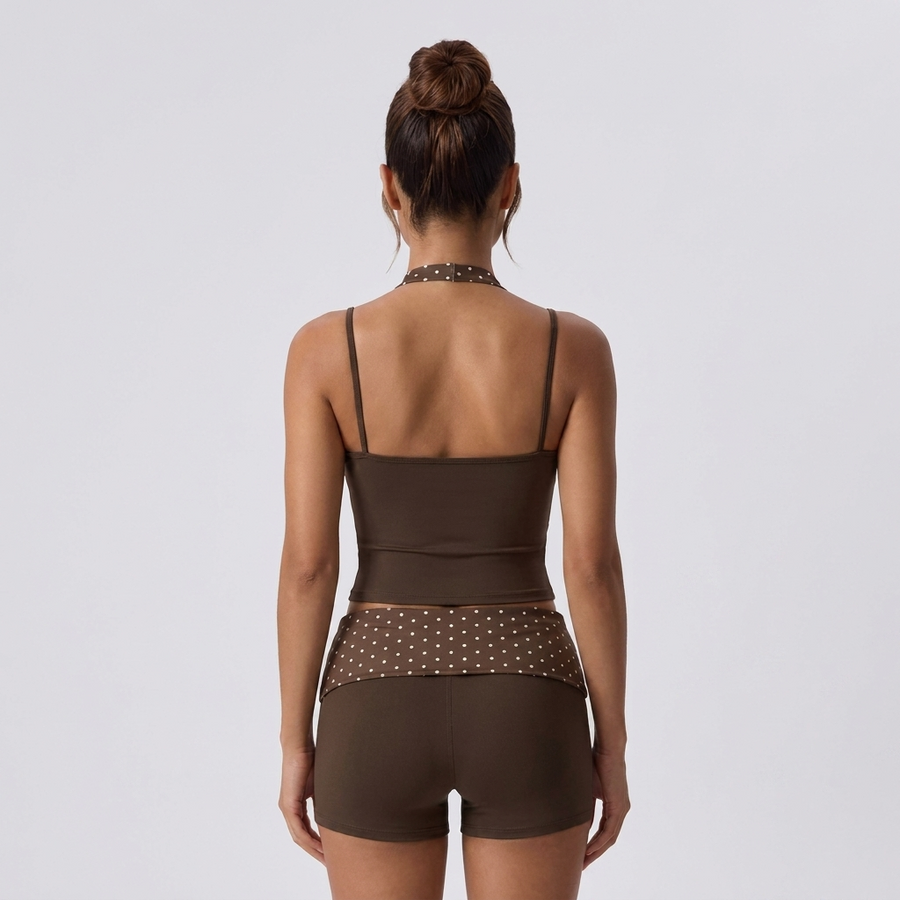 AllNaturals™ Blossom Dot Halter Yoga Set