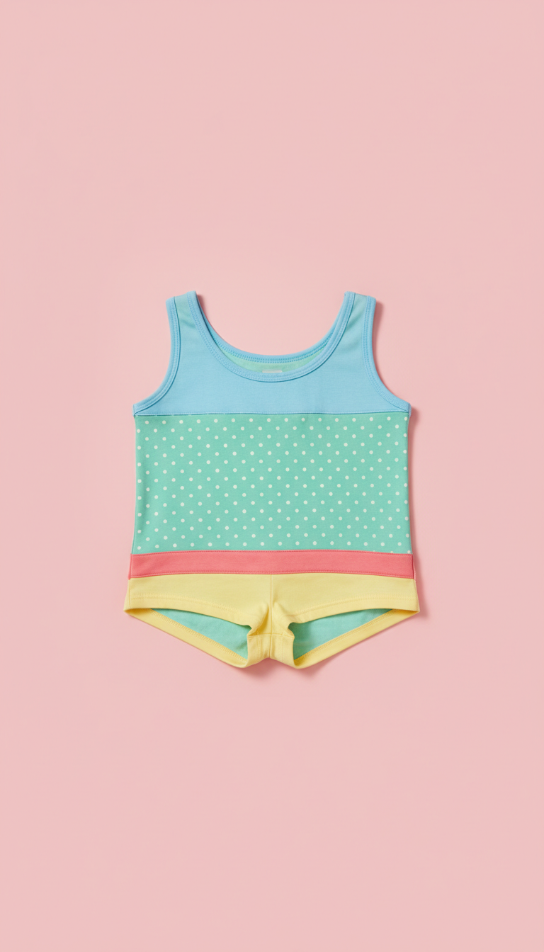 Mint sorbet color-blocked shorts