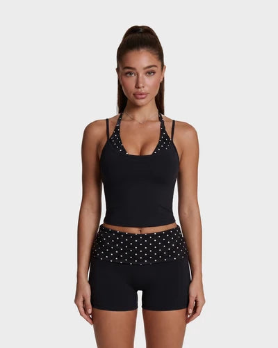 AllNaturals™ Blossom Dot Halter Yoga Set