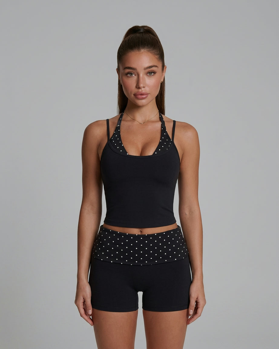 AllNaturals™ Blossom Dot Halter Yoga Set