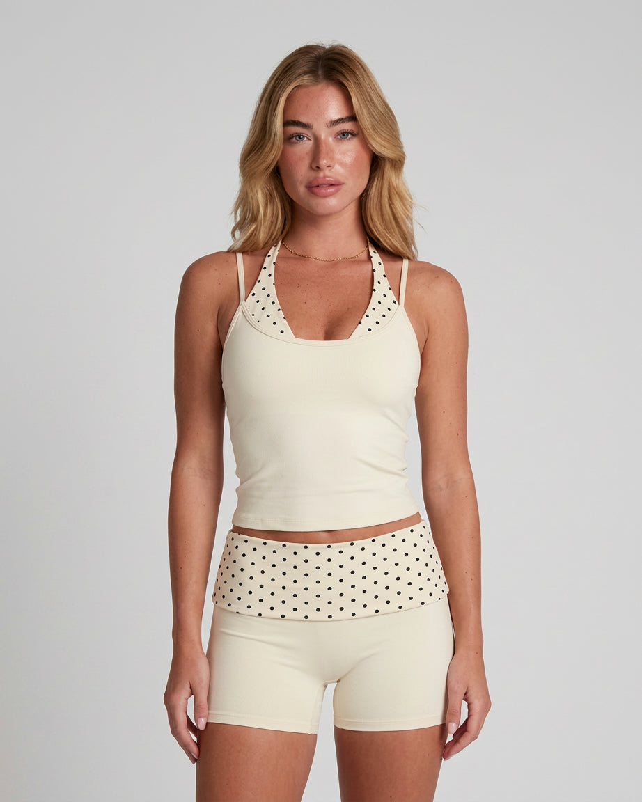 AllNaturals™ Blossom Dot Halter Yoga Set