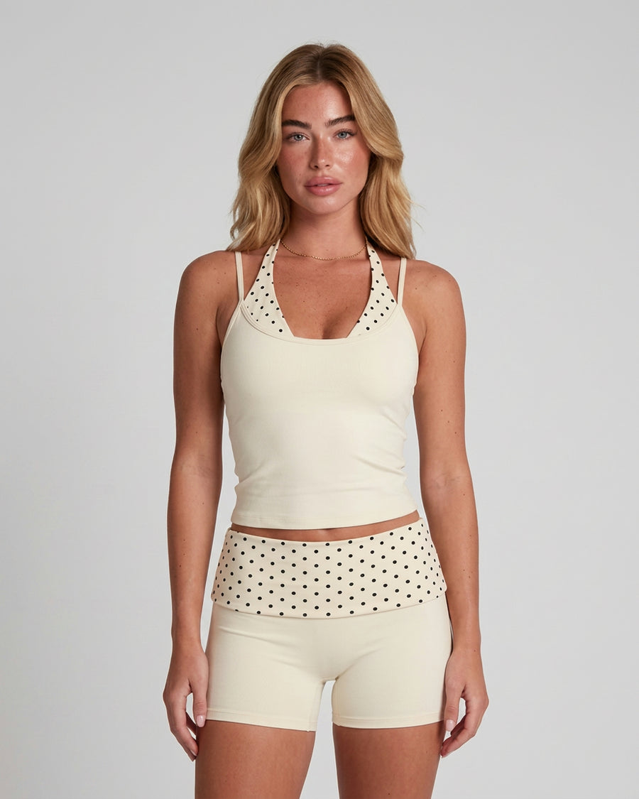 AllNaturals™ Blossom Dot Halter Yoga Set